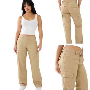 True Religion Women's Military Cargo Pants Travertine Khaki size 32